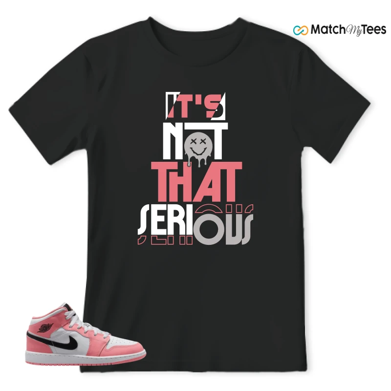 NIKE AIR JORDAN 1 MID GS PINK GAZE WHITE SNEAKER Matching Tees t-shirt