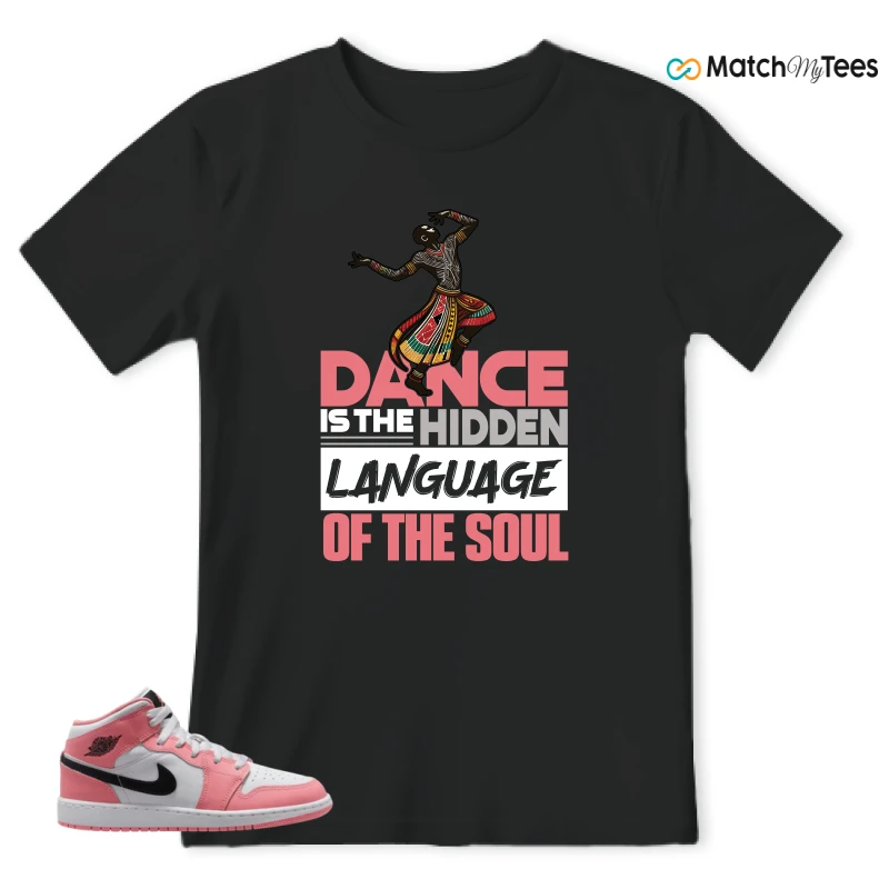 NIKE AIR JORDAN 1 MID GS PINK GAZE WHITE SNEAKER Matching Tees t-shirt