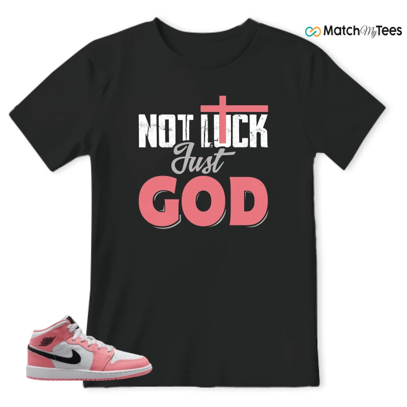NIKE AIR JORDAN 1 MID GS PINK GAZE WHITE SNEAKER Matching Tees t-shirt