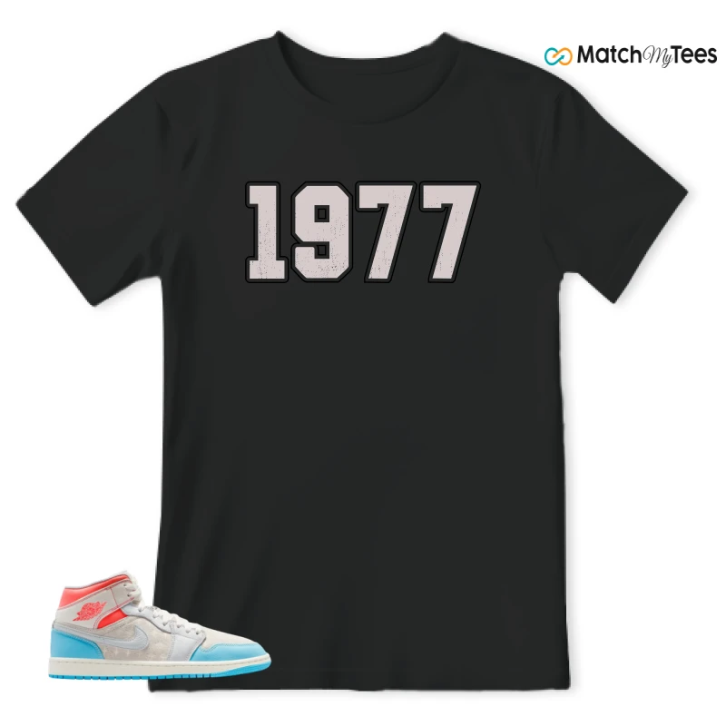 NIKE AIR JORDAN 1 MID SAIL HOT LAVA BLUE CHILL SNEAKER Matching Tees t-shirt