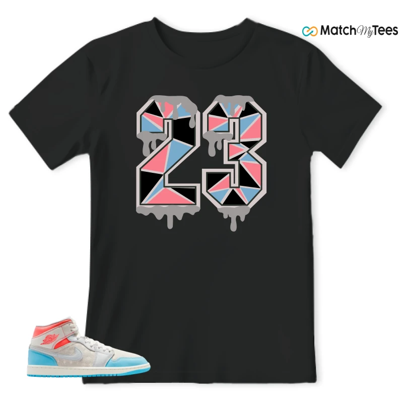 NIKE AIR JORDAN 1 MID SAIL HOT LAVA BLUE CHILL SNEAKER Matching Tees t-shirt