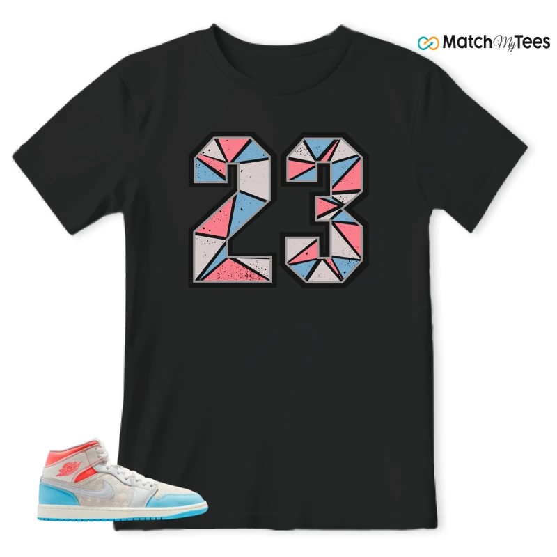 NIKE AIR JORDAN 1 MID SAIL HOT LAVA BLUE CHILL SNEAKER Matching Tees t-shirt