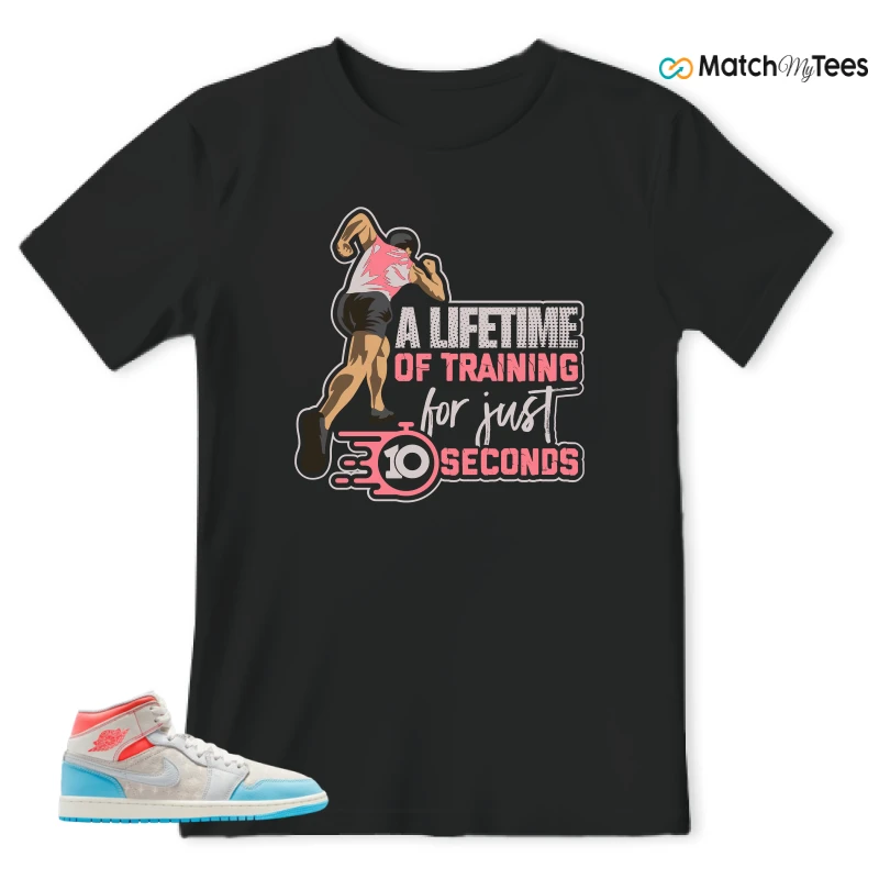 NIKE AIR JORDAN 1 MID SAIL HOT LAVA BLUE CHILL SNEAKER Matching Tees t-shirt