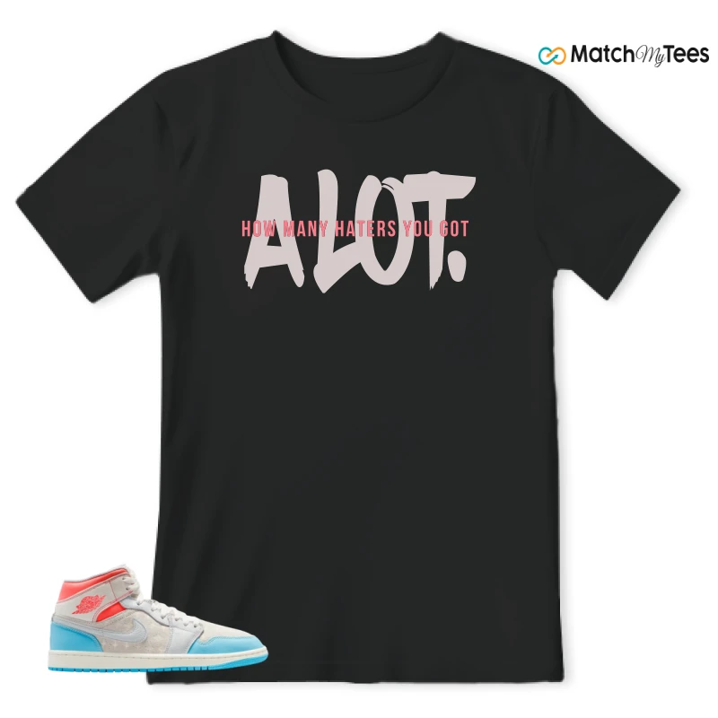 NIKE AIR JORDAN 1 MID SAIL HOT LAVA BLUE CHILL SNEAKER Matching Tees t-shirt