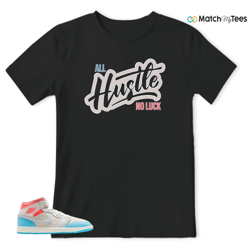 NIKE AIR JORDAN 1 MID SAIL HOT LAVA BLUE CHILL SNEAKER Matching Tees t-shirt
