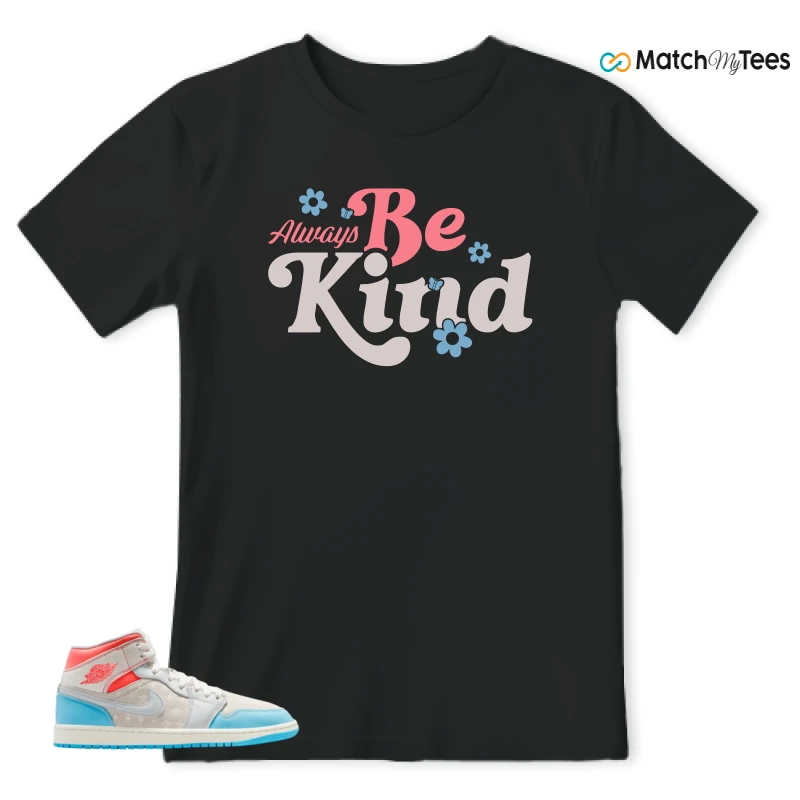 NIKE AIR JORDAN 1 MID SAIL HOT LAVA BLUE CHILL SNEAKER Matching Tees t-shirt