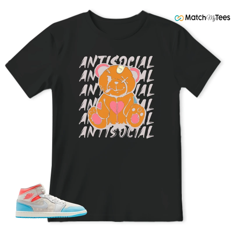 NIKE AIR JORDAN 1 MID SAIL HOT LAVA BLUE CHILL SNEAKER Matching Tees t-shirt