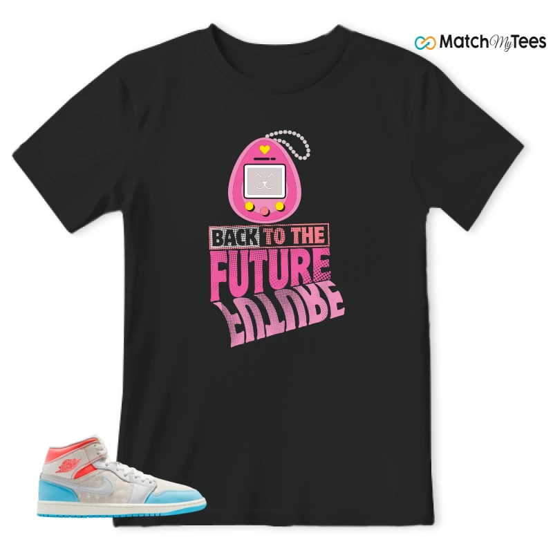 NIKE AIR JORDAN 1 MID SAIL HOT LAVA BLUE CHILL SNEAKER Matching Tees t-shirt