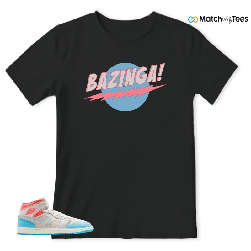 NIKE AIR JORDAN 1 MID SAIL HOT LAVA BLUE CHILL SNEAKER Matching Tees t-shirt