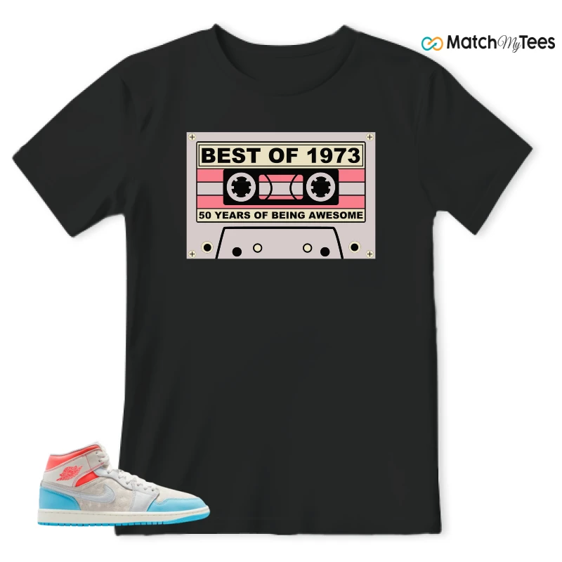 NIKE AIR JORDAN 1 MID SAIL HOT LAVA BLUE CHILL SNEAKER Matching Tees t-shirt