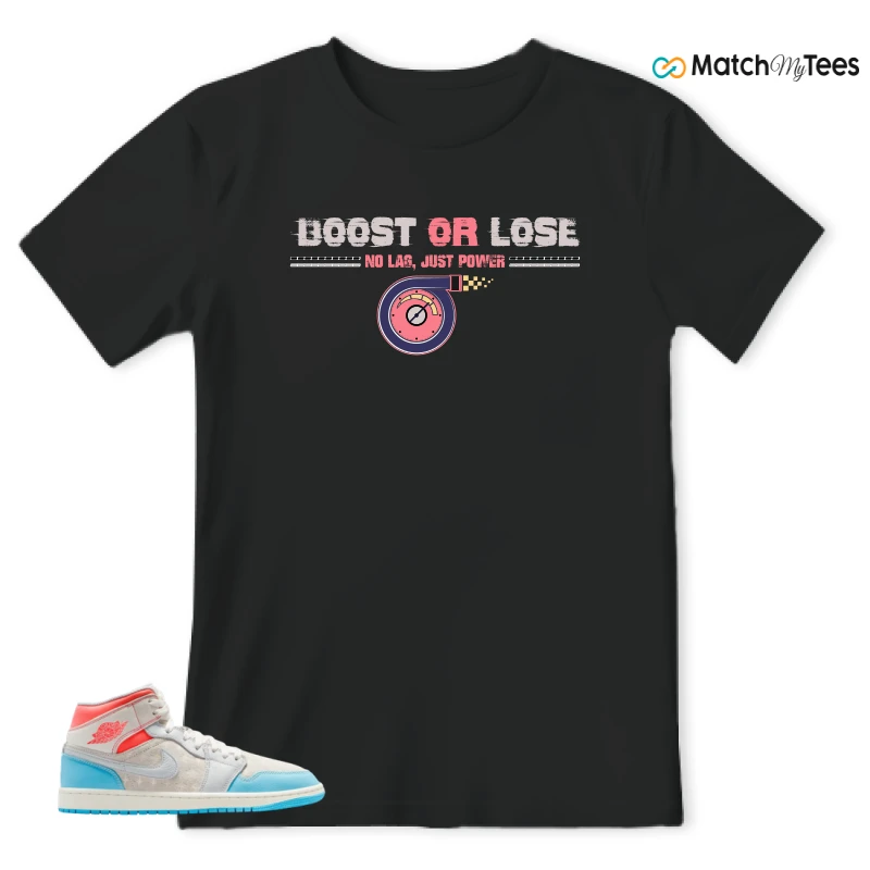 NIKE AIR JORDAN 1 MID SAIL HOT LAVA BLUE CHILL SNEAKER Matching Tees t-shirt