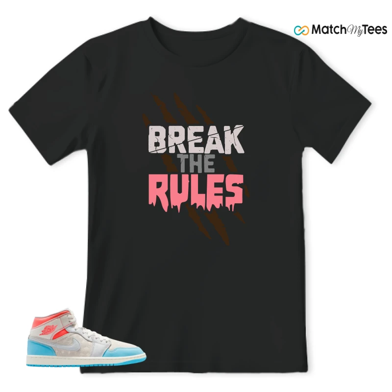 NIKE AIR JORDAN 1 MID SAIL HOT LAVA BLUE CHILL SNEAKER Matching Tees t-shirt