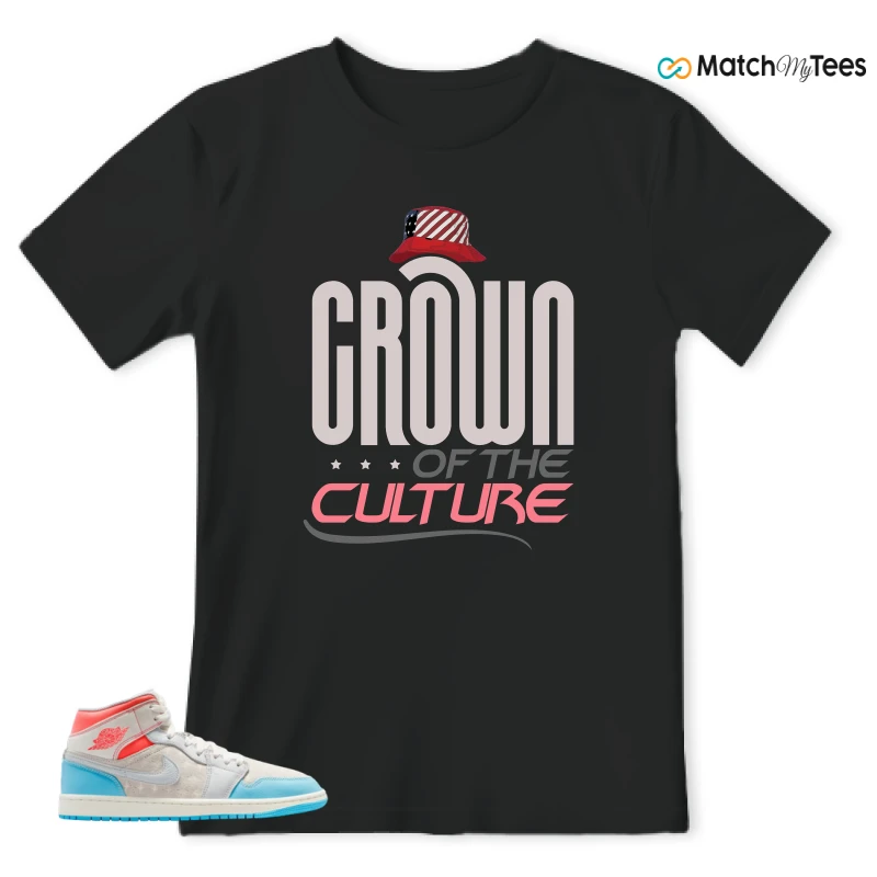 NIKE AIR JORDAN 1 MID SAIL HOT LAVA BLUE CHILL SNEAKER Matching Tees t-shirt