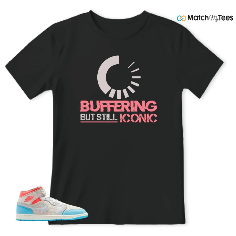 NIKE AIR JORDAN 1 MID SAIL HOT LAVA BLUE CHILL SNEAKER Matching Tees t-shirt