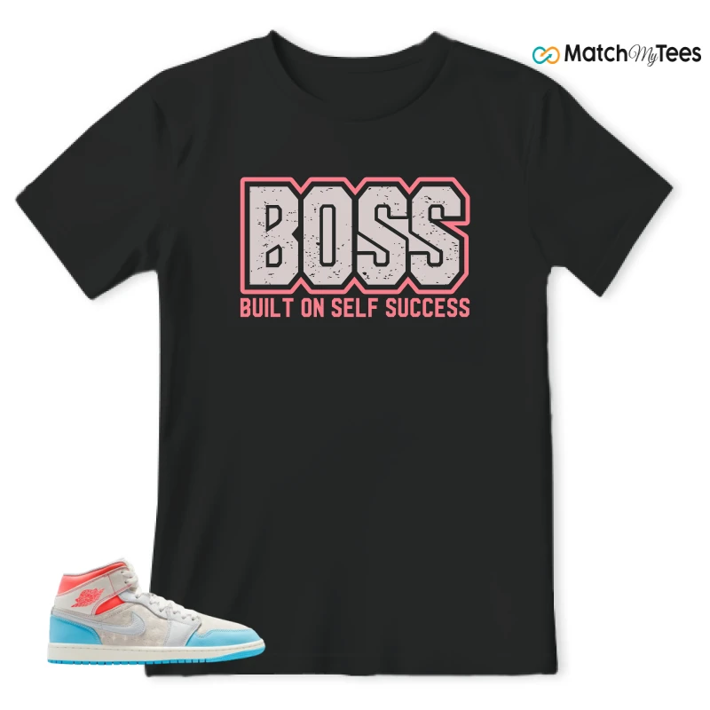 NIKE AIR JORDAN 1 MID SAIL HOT LAVA BLUE CHILL SNEAKER Matching Tees t-shirt