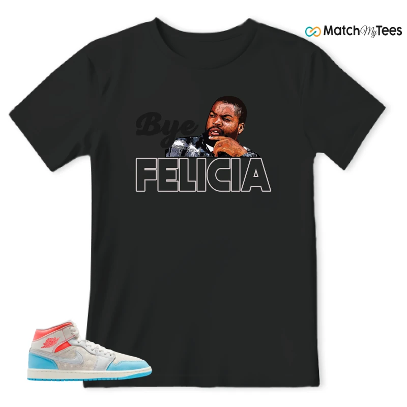 NIKE AIR JORDAN 1 MID SAIL HOT LAVA BLUE CHILL SNEAKER Matching Tees t-shirt