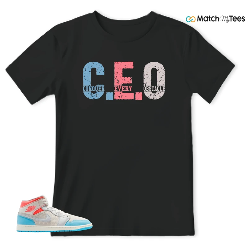 NIKE AIR JORDAN 1 MID SAIL HOT LAVA BLUE CHILL SNEAKER Matching Tees t-shirt