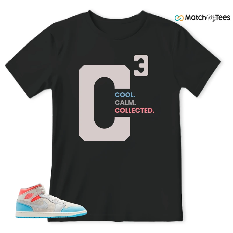 NIKE AIR JORDAN 1 MID SAIL HOT LAVA BLUE CHILL SNEAKER Matching Tees t-shirt