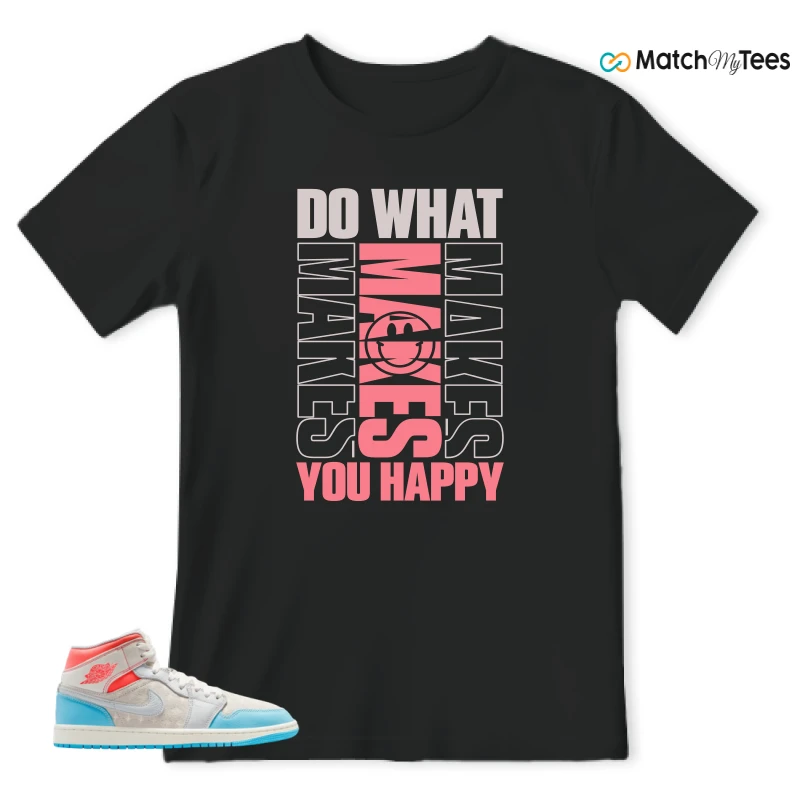 NIKE AIR JORDAN 1 MID SAIL HOT LAVA BLUE CHILL SNEAKER Matching Tees t-shirt
