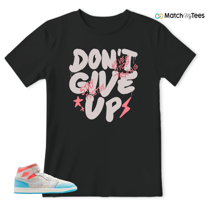 NIKE AIR JORDAN 1 MID SAIL HOT LAVA BLUE CHILL SNEAKER Matching Tees t-shirt