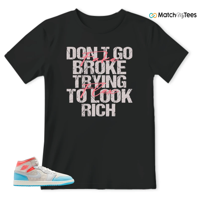 NIKE AIR JORDAN 1 MID SAIL HOT LAVA BLUE CHILL SNEAKER Matching Tees t-shirt
