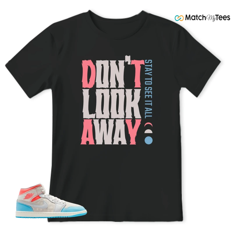 NIKE AIR JORDAN 1 MID SAIL HOT LAVA BLUE CHILL SNEAKER Matching Tees t-shirt