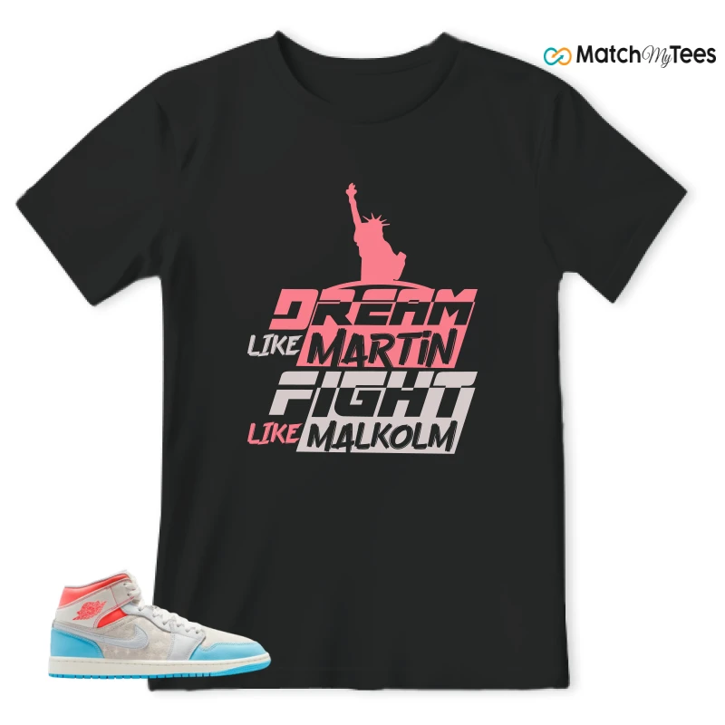NIKE AIR JORDAN 1 MID SAIL HOT LAVA BLUE CHILL SNEAKER Matching Tees t-shirt