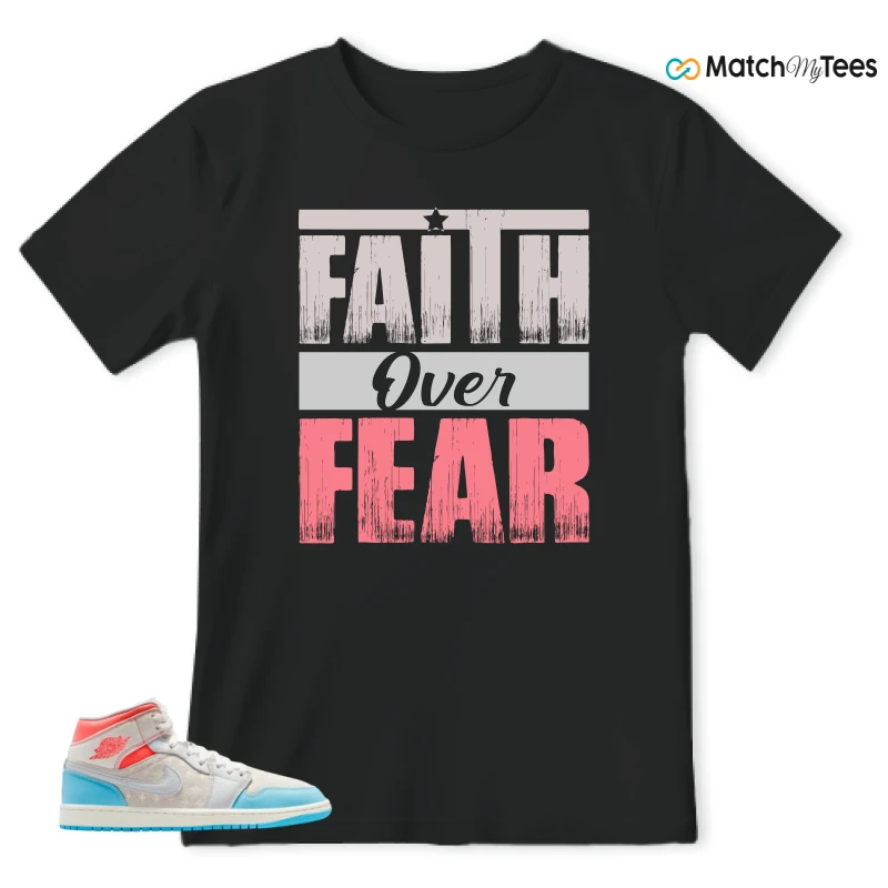 NIKE AIR JORDAN 1 MID SAIL HOT LAVA BLUE CHILL SNEAKER Matching Tees t-shirt