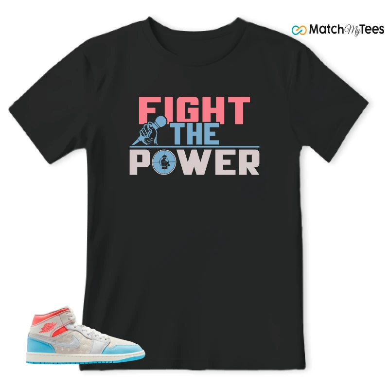 NIKE AIR JORDAN 1 MID SAIL HOT LAVA BLUE CHILL SNEAKER Matching Tees t-shirt