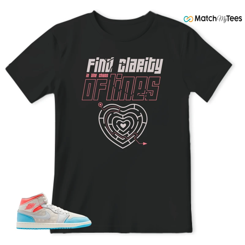 NIKE AIR JORDAN 1 MID SAIL HOT LAVA BLUE CHILL SNEAKER Matching Tees t-shirt
