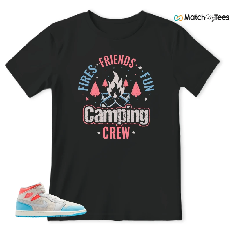 NIKE AIR JORDAN 1 MID SAIL HOT LAVA BLUE CHILL SNEAKER Matching Tees t-shirt