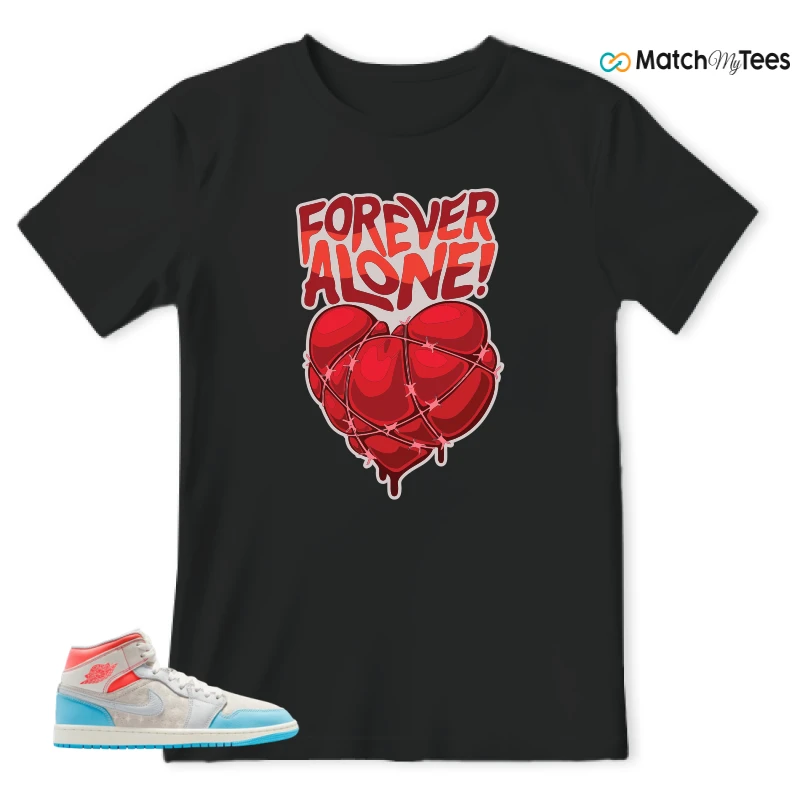 NIKE AIR JORDAN 1 MID SAIL HOT LAVA BLUE CHILL SNEAKER Matching Tees t-shirt