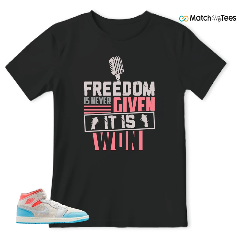 NIKE AIR JORDAN 1 MID SAIL HOT LAVA BLUE CHILL SNEAKER Matching Tees t-shirt