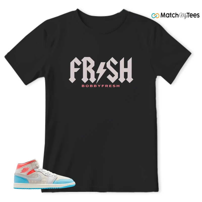 NIKE AIR JORDAN 1 MID SAIL HOT LAVA BLUE CHILL SNEAKER Matching Tees t-shirt