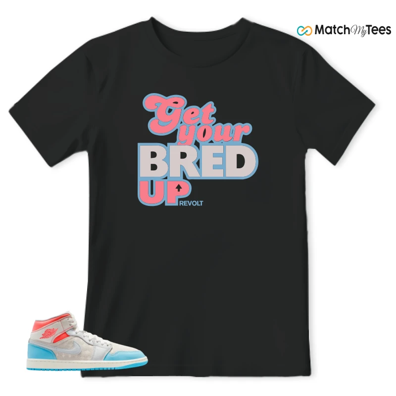 NIKE AIR JORDAN 1 MID SAIL HOT LAVA BLUE CHILL SNEAKER Matching Tees t-shirt