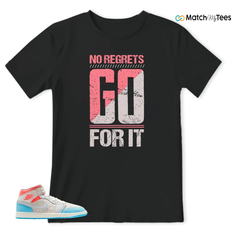 NIKE AIR JORDAN 1 MID SAIL HOT LAVA BLUE CHILL SNEAKER Matching Tees t-shirt