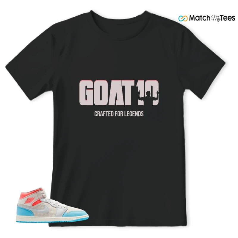 NIKE AIR JORDAN 1 MID SAIL HOT LAVA BLUE CHILL SNEAKER Matching Tees t-shirt
