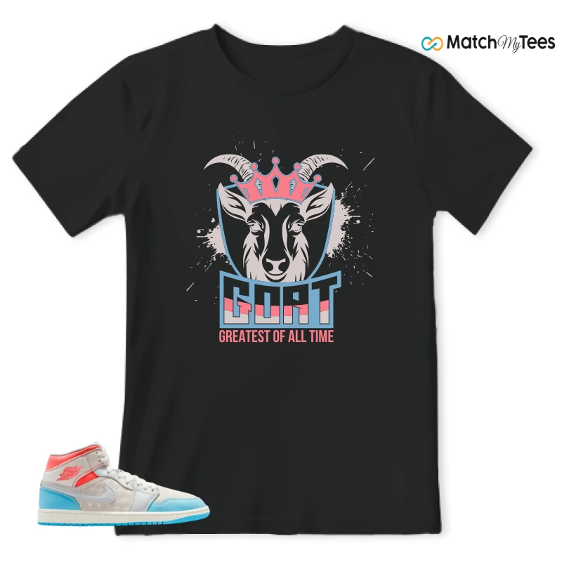 NIKE AIR JORDAN 1 MID SAIL HOT LAVA BLUE CHILL SNEAKER Matching Tees t-shirt