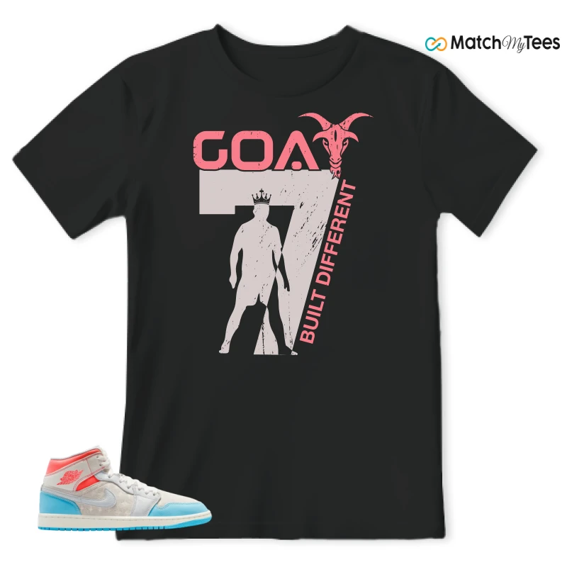 NIKE AIR JORDAN 1 MID SAIL HOT LAVA BLUE CHILL SNEAKER Matching Tees t-shirt