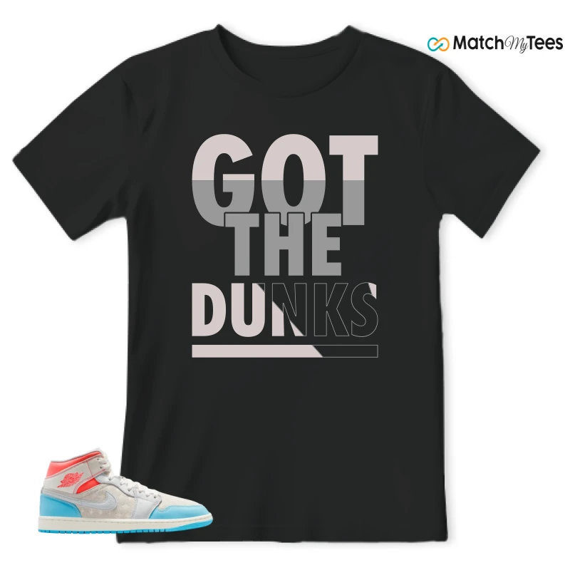 NIKE AIR JORDAN 1 MID SAIL HOT LAVA BLUE CHILL SNEAKER Matching Tees t-shirt