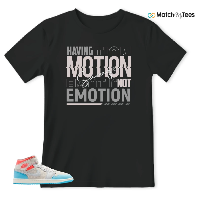 NIKE AIR JORDAN 1 MID SAIL HOT LAVA BLUE CHILL SNEAKER Matching Tees t-shirt