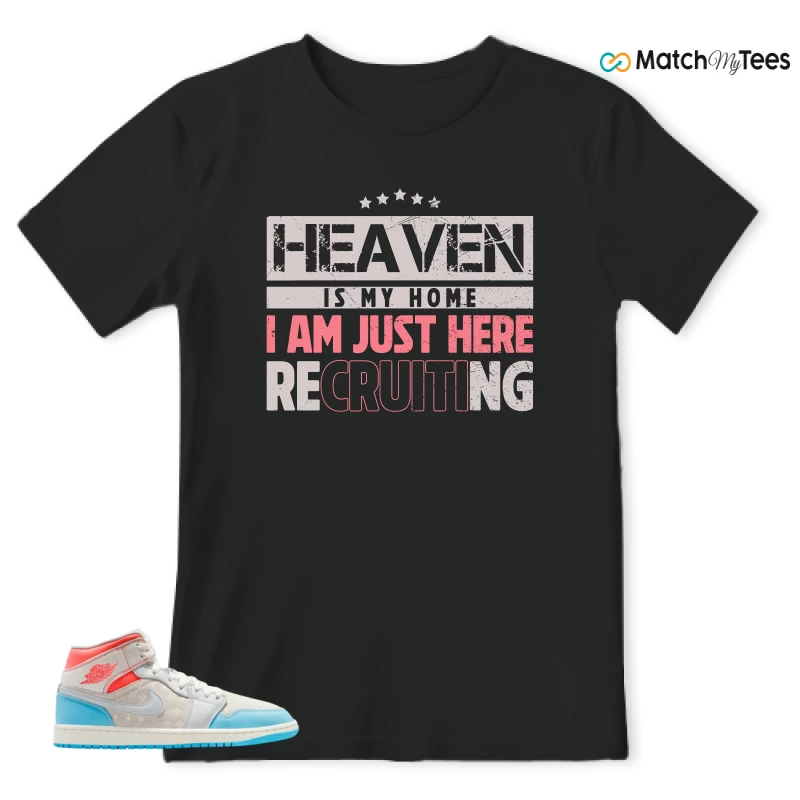 NIKE AIR JORDAN 1 MID SAIL HOT LAVA BLUE CHILL SNEAKER Matching Tees t-shirt