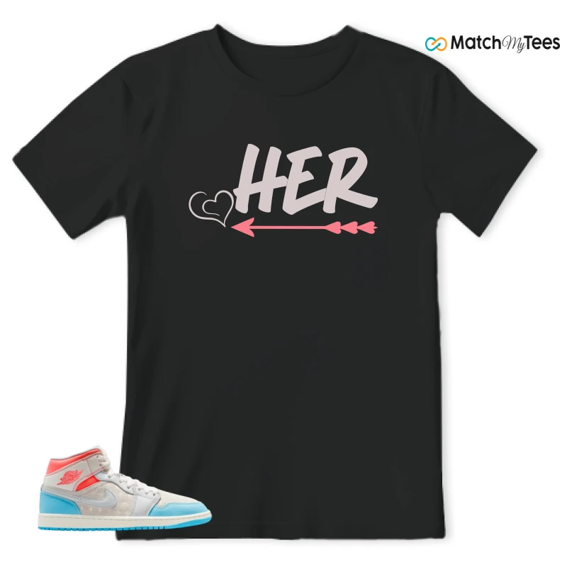 NIKE AIR JORDAN 1 MID SAIL HOT LAVA BLUE CHILL SNEAKER Matching Tees t-shirt
