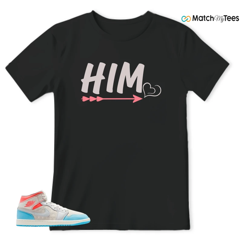 NIKE AIR JORDAN 1 MID SAIL HOT LAVA BLUE CHILL SNEAKER Matching Tees t-shirt