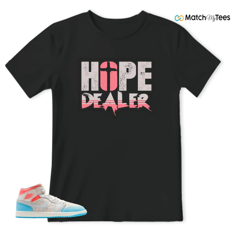 NIKE AIR JORDAN 1 MID SAIL HOT LAVA BLUE CHILL SNEAKER Matching Tees t-shirt