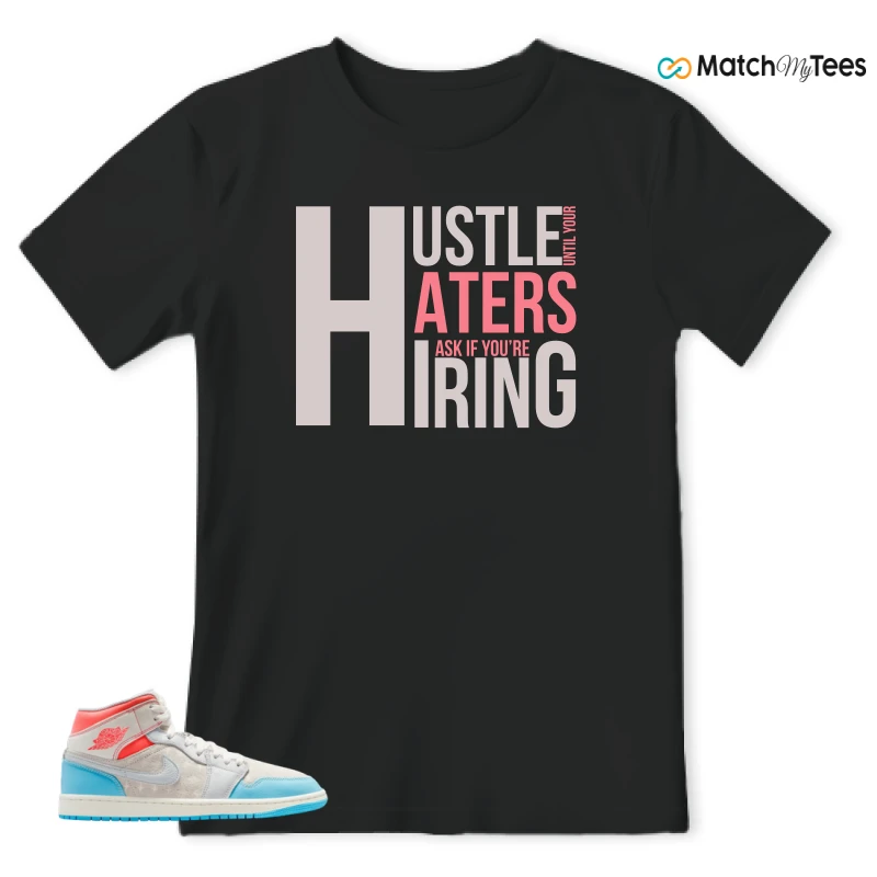 NIKE AIR JORDAN 1 MID SAIL HOT LAVA BLUE CHILL SNEAKER Matching Tees t-shirt