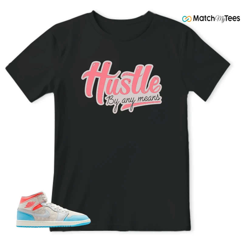 NIKE AIR JORDAN 1 MID SAIL HOT LAVA BLUE CHILL SNEAKER Matching Tees t-shirt
