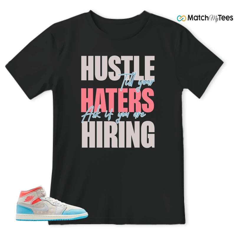 NIKE AIR JORDAN 1 MID SAIL HOT LAVA BLUE CHILL SNEAKER Matching Tees t-shirt