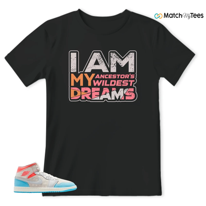 NIKE AIR JORDAN 1 MID SAIL HOT LAVA BLUE CHILL SNEAKER Matching Tees t-shirt
