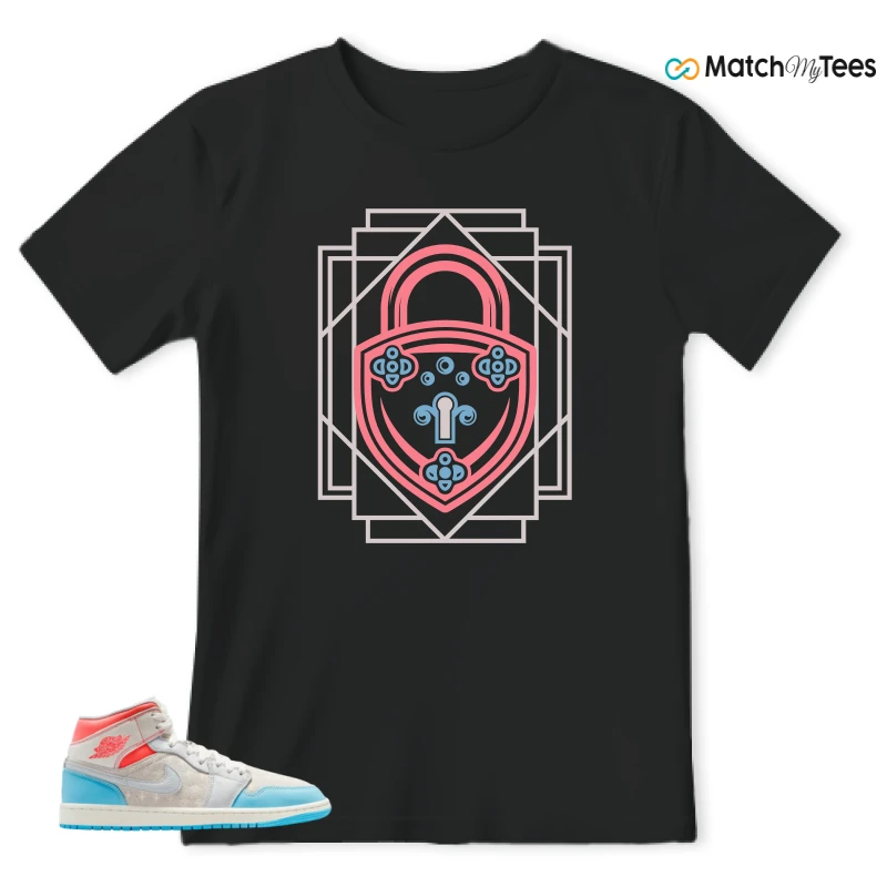 NIKE AIR JORDAN 1 MID SAIL HOT LAVA BLUE CHILL SNEAKER Matching Tees t-shirt